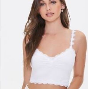 Seamless Lace-Trim Bralette